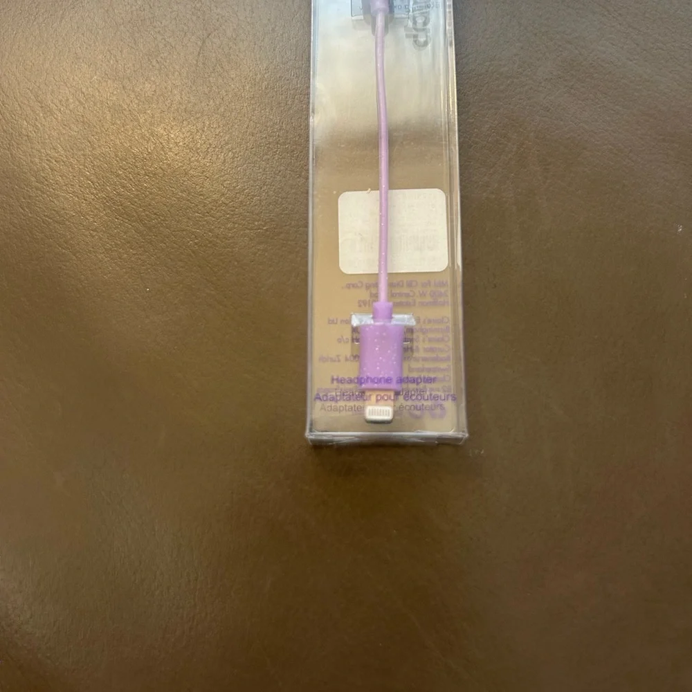 Glittery 💜purple Lightning to 3.5mm headphone Jack Adapter